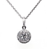 0.58 Cts. 14K White Gold Diamond Miracle Pendant With Halo